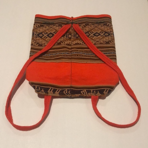 Vintage boho embroidered small backpack sack bag - Picture 9 of 9